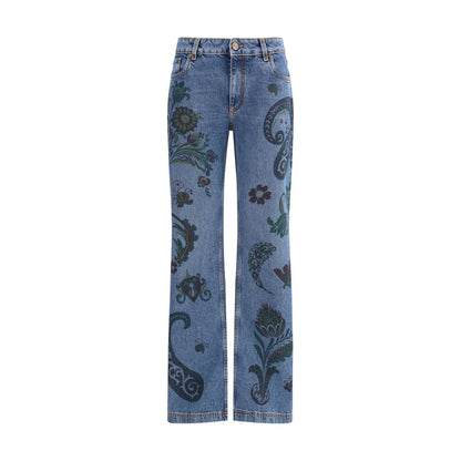 Etro Blue Cotton Flared Jeans