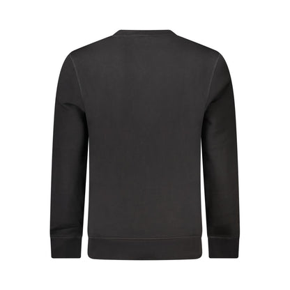 Rear view of Hugo Boss Black Cotton Men Sweater featuring classic crew neck and sleek design.