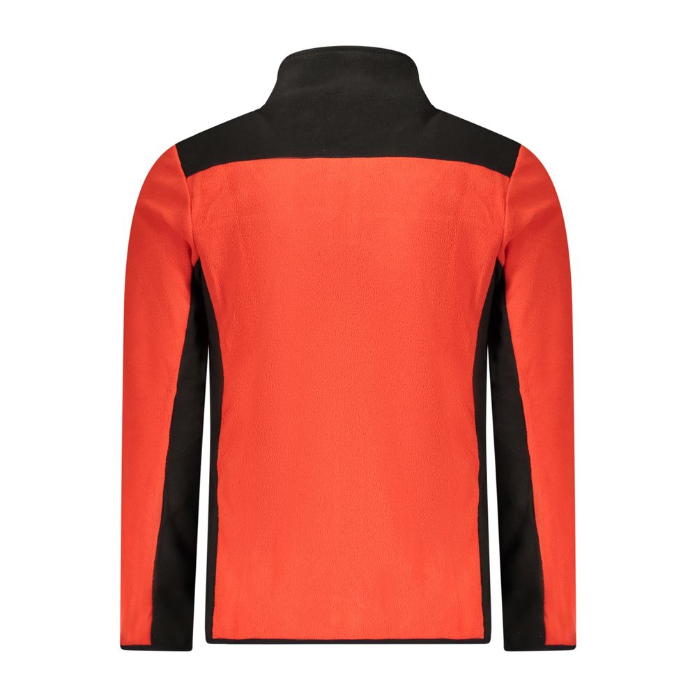 Back view of Norway 1963 Red Polyester Men Sweater with black accents