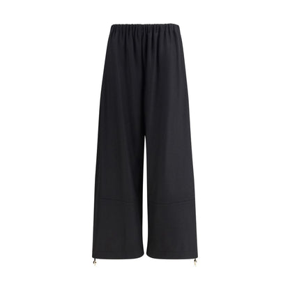 Fabiana Filippi Black Fleece Wool Casual Pants