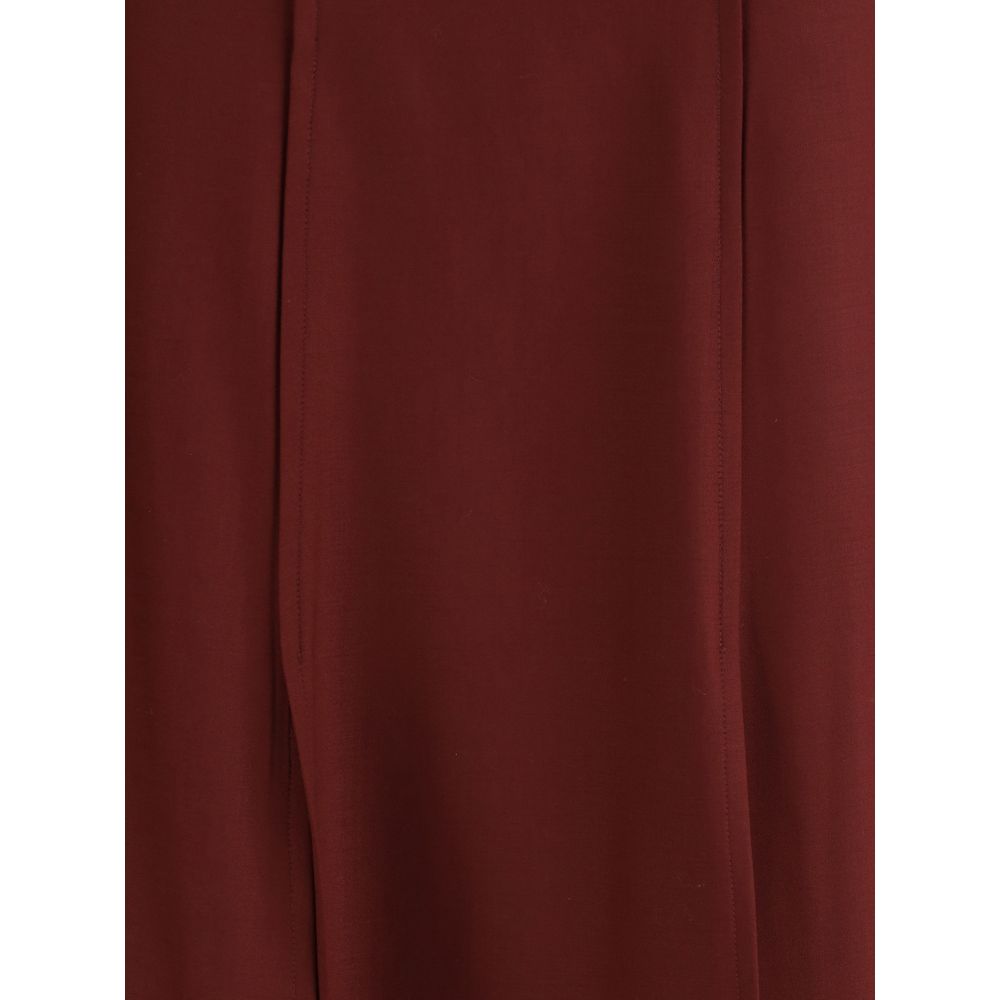 Crida Milano Bordeaux Wool Midi Skirt