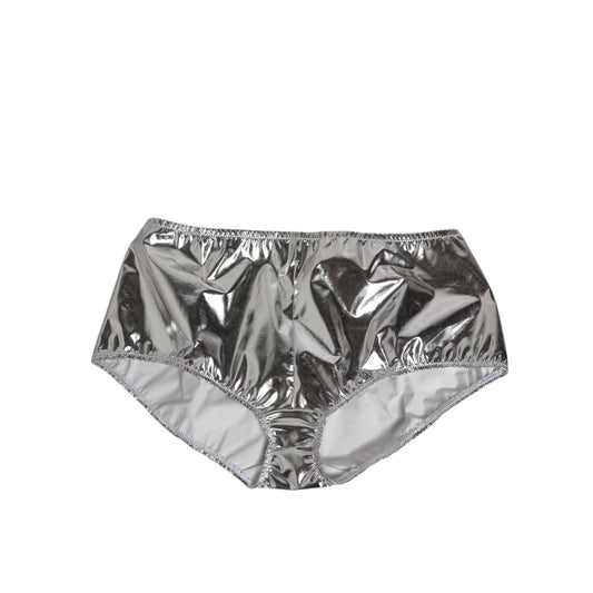 Dolce & Gabbana Silver Metallic High Waist Bikini Bottom Women  Underwear