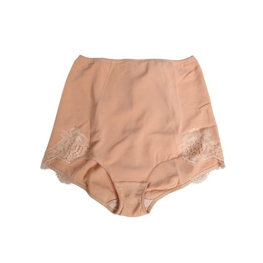 Dolce & Gabbana Peach Pink High Waist Silk Panty Underwear