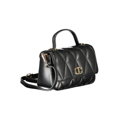 Twinset Black Polyethylene Women Handbag with detachable strap and elegant design, showcasing bold simplicity and modern utility.
