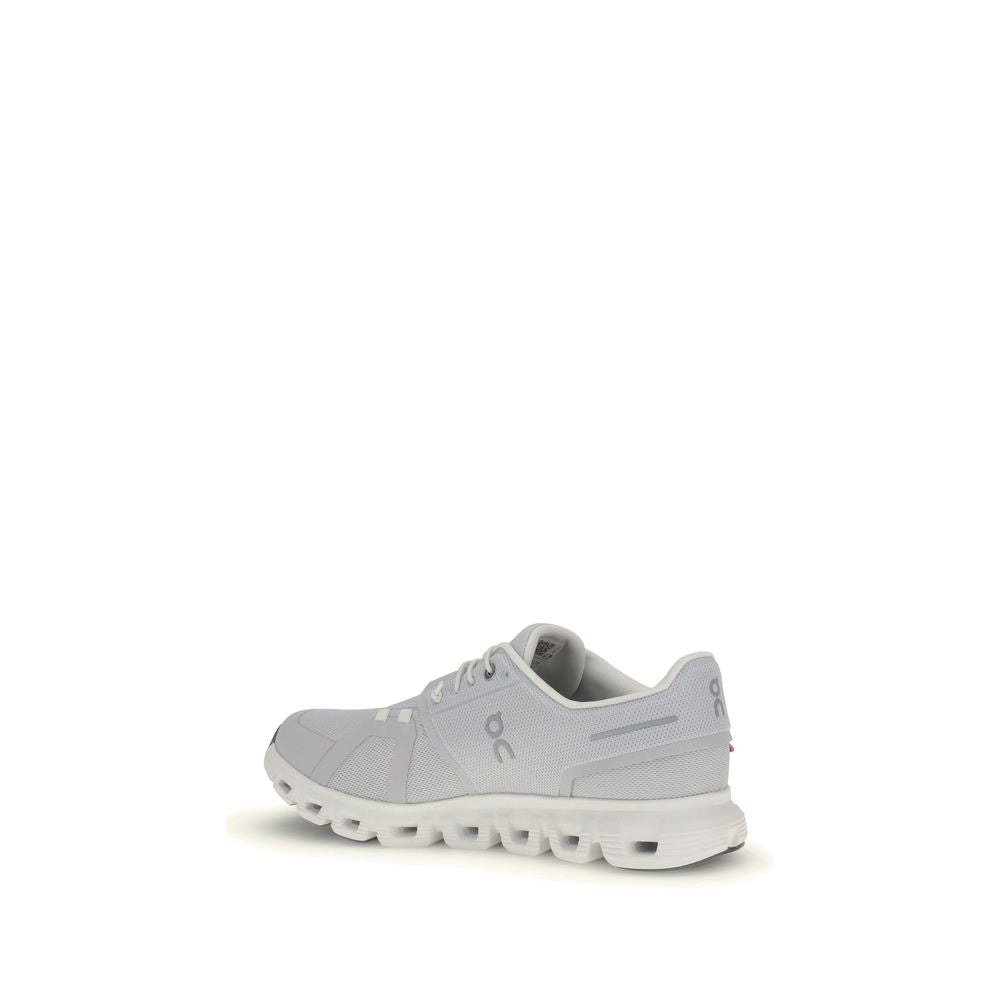 ON White Fabric Athletic Sneakers