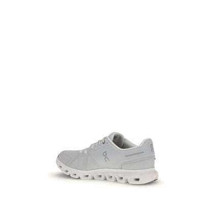 ON White Fabric Athletic Sneakers