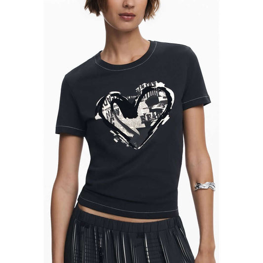 Desigual Black Cotton Women T-Shirt DE-39731-XS