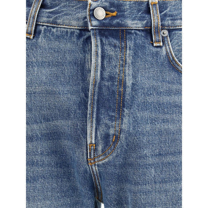 Haikure Blue Cotton Straight-Leg Jeans