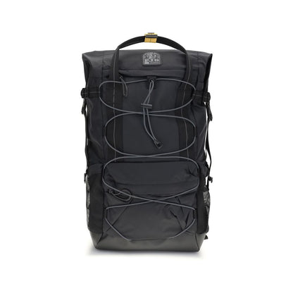Parajumpers Black Polyamide Backpack with nylon ripstop, adjustable straps, and multiple pockets for practical use.