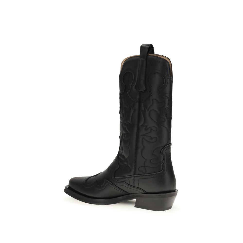 Ganni Black Recycled Leather Boots