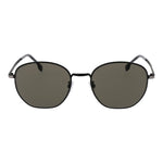 Hugo Boss Black Men Sunglass with black metal frame and grey round lenses, full-rim style, 100% UVA & UVB protection.