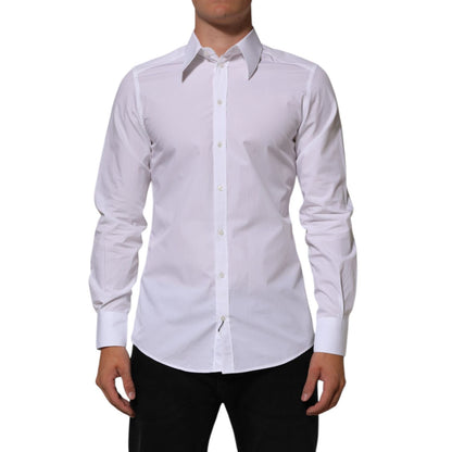 Dolce & Gabbana White Cotton MARTINI Men Formal Dress Shirt
