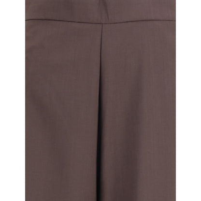 Di Stavnitser Brown Fleece Wool Casual Pants