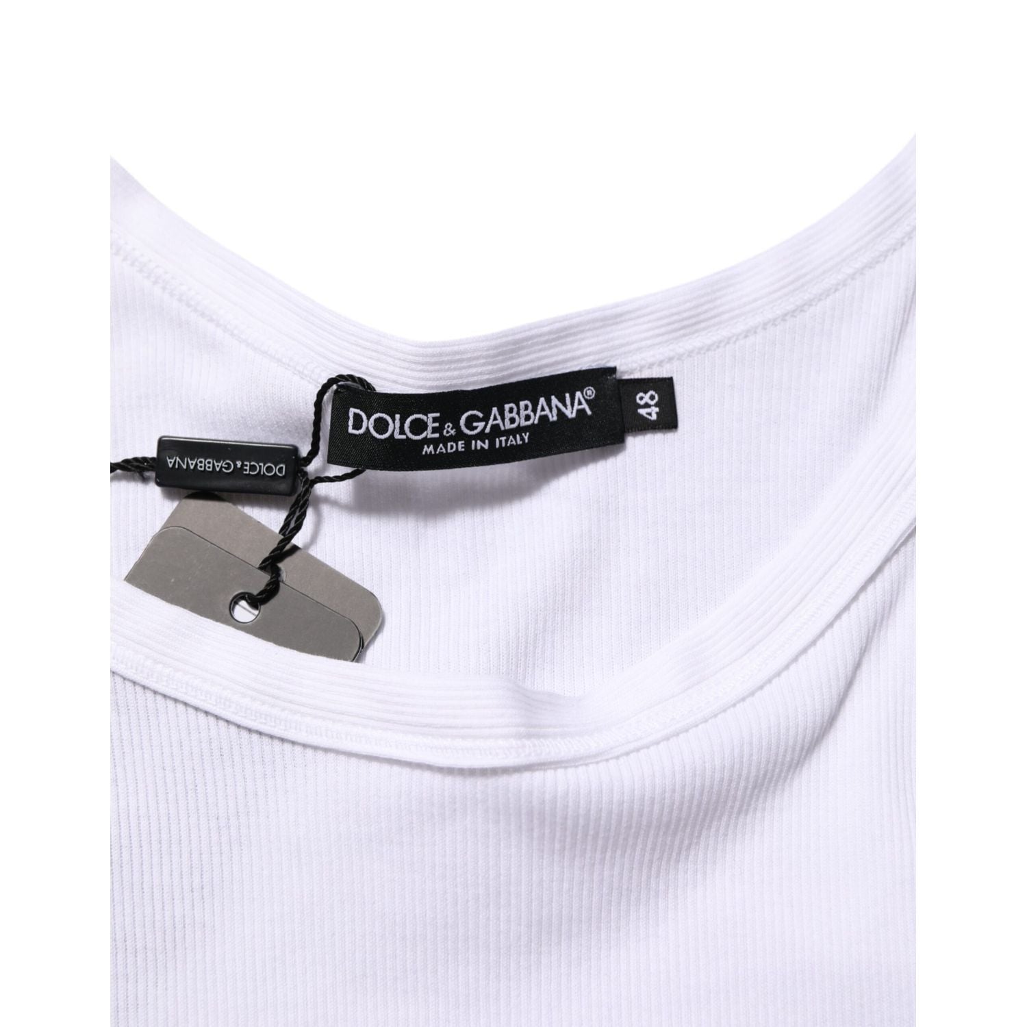 Dolce & Gabbana White Sleeveless Round Neck Tank Top T-shirt