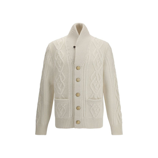 Brunello Cucinelli White Cashmere Cardigan