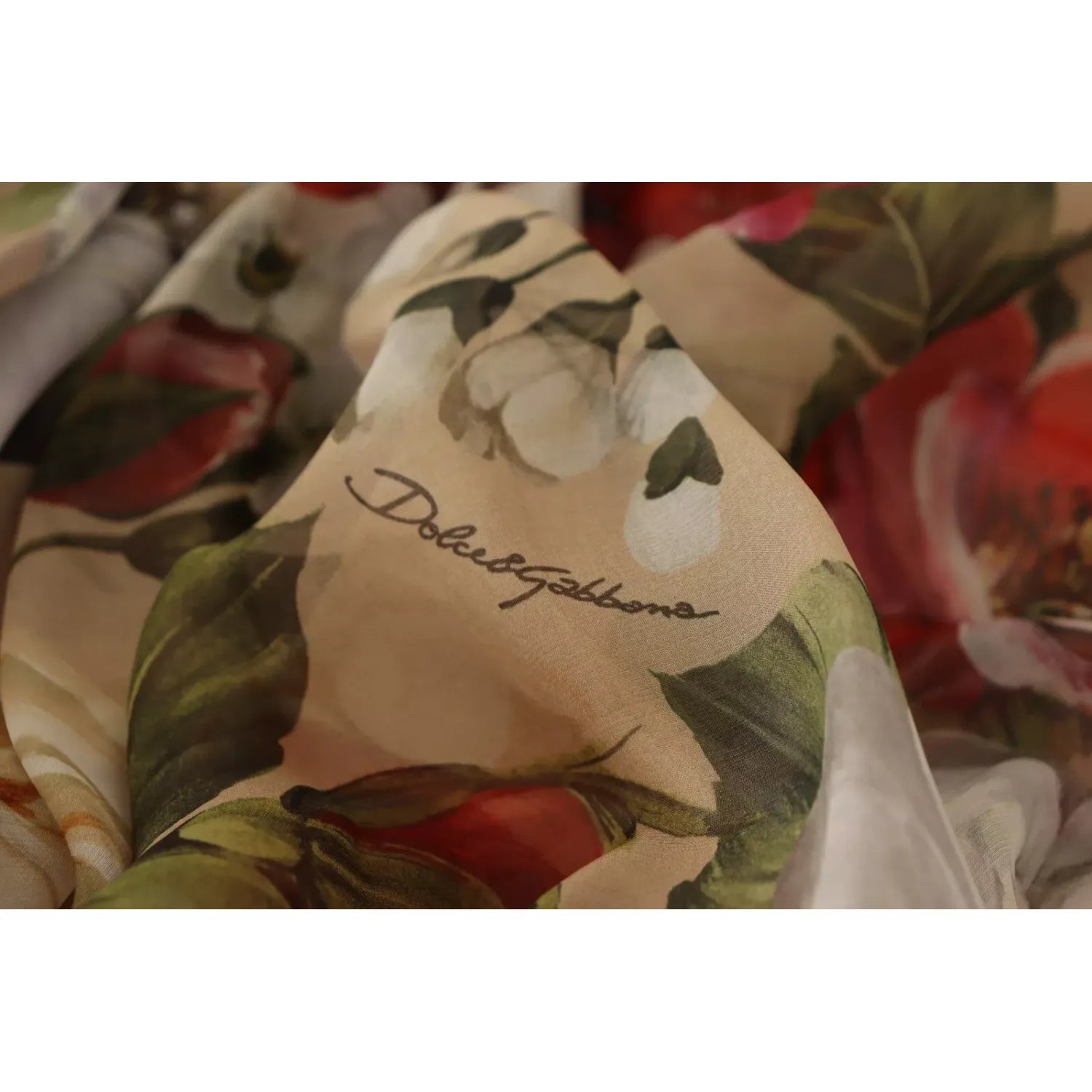 Dolce & Gabbana Beige Floral Sleeveless A-line Mini Dress