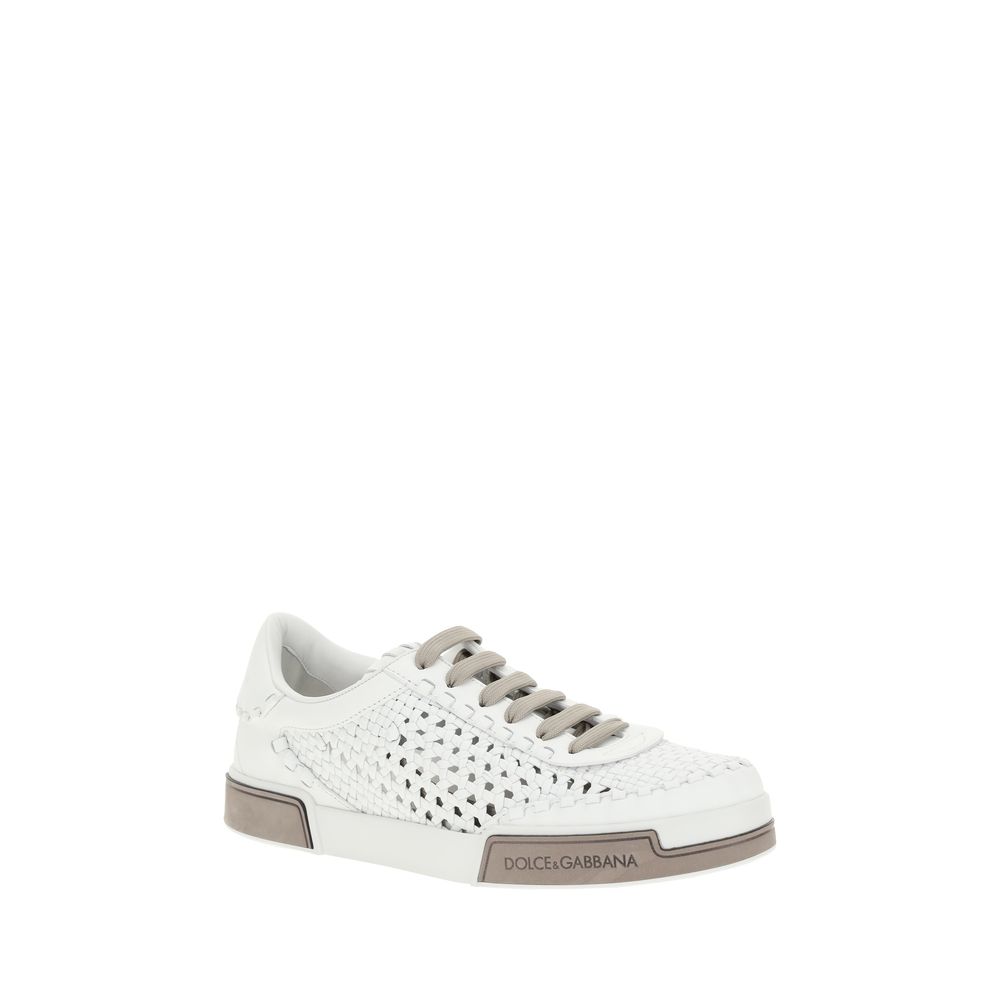 Dolce & Gabbana White Lamb Ovis Aries Aries Athletic Sneakers