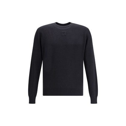 Fendi Black Fleece Wool Sweatshirt
