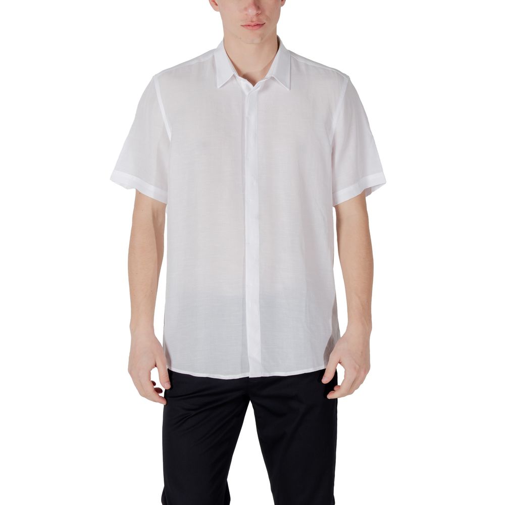 Antony Morato White Lyocell Shortsleeve Shirt