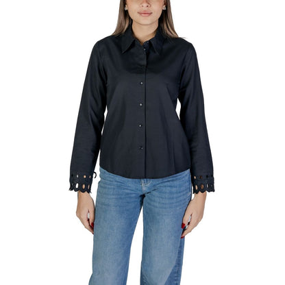 Jacqueline De Yong Black Cotton Blouse