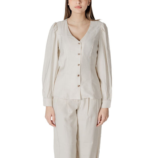 Vila Clothes Beige Viscose Blouse