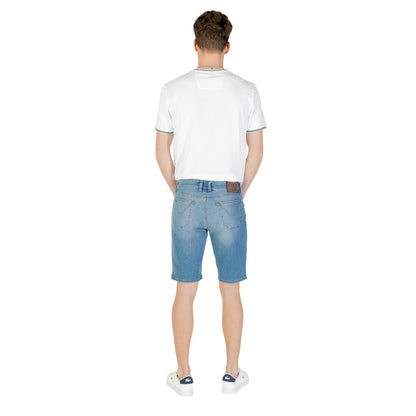 Jeckerson Light Blue Cotton Bermuda Shorts