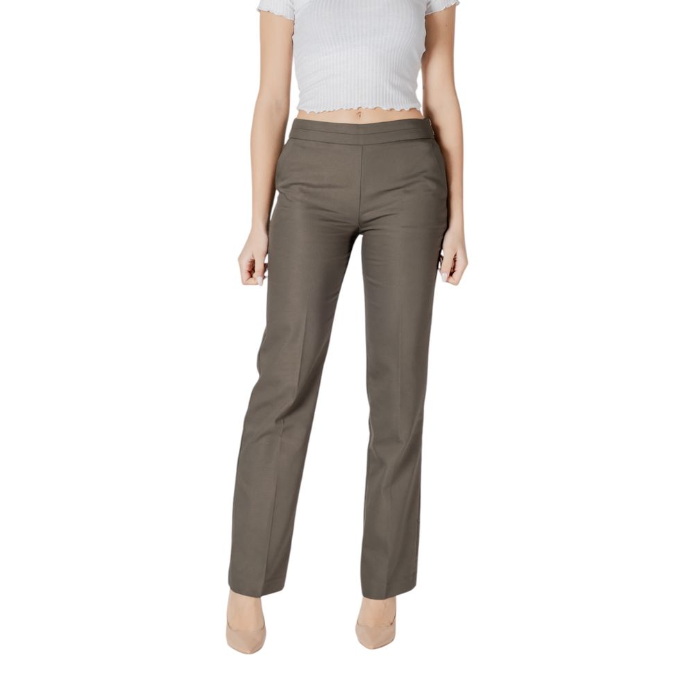 Morgan De Toi Green Cotton Casual Pants