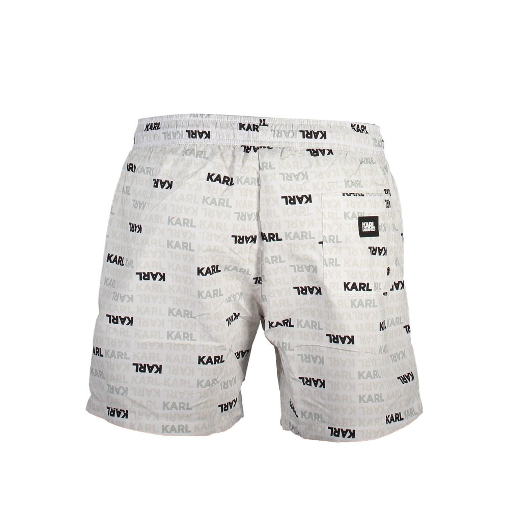 Karl Lagerfeld White Polyester Men's Swim Trunks