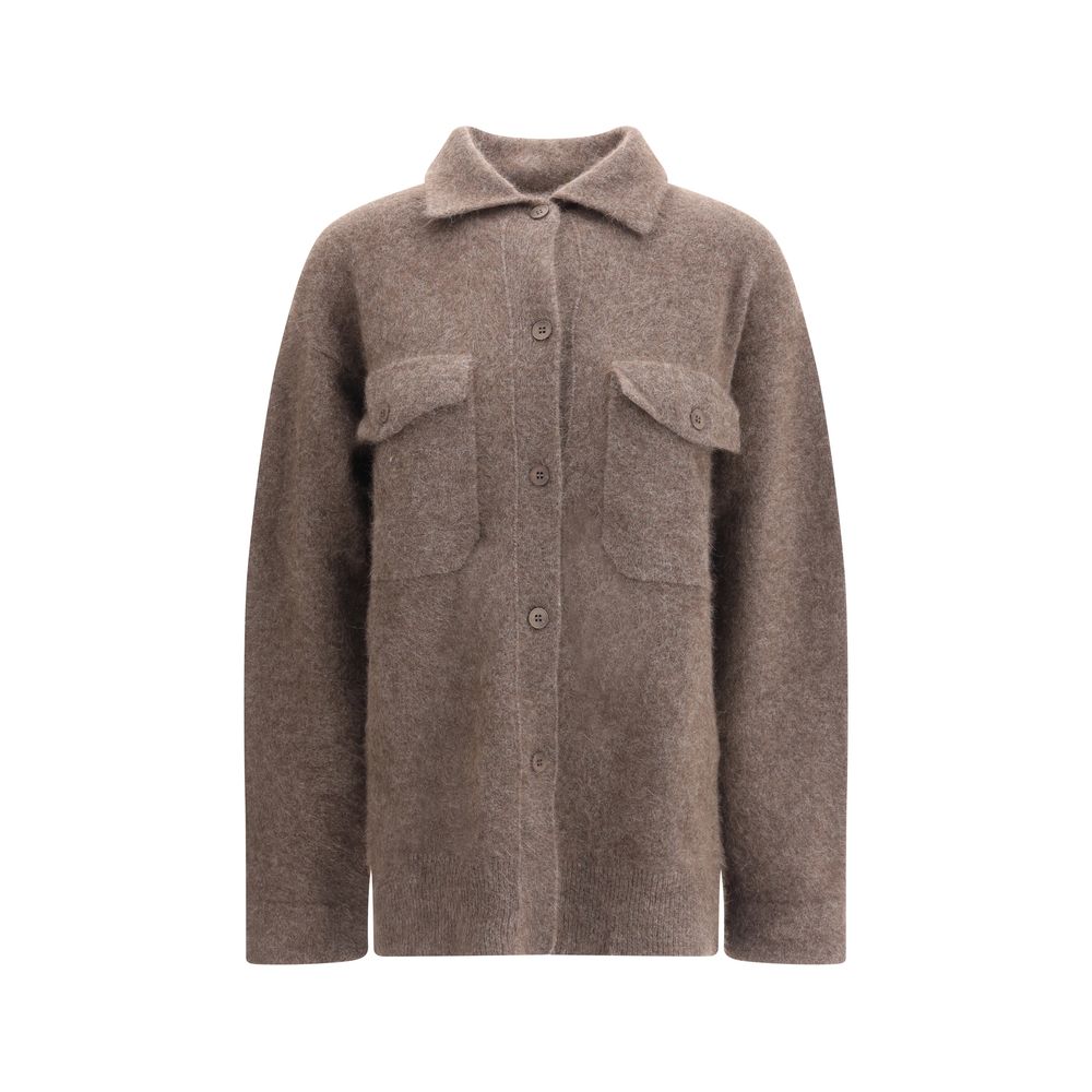 P.A.R.O.S.H. Brown Raccoon Fur Cardigan