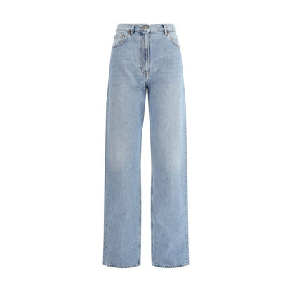 Valentino Light Blue Cotton High-Waisted Jean