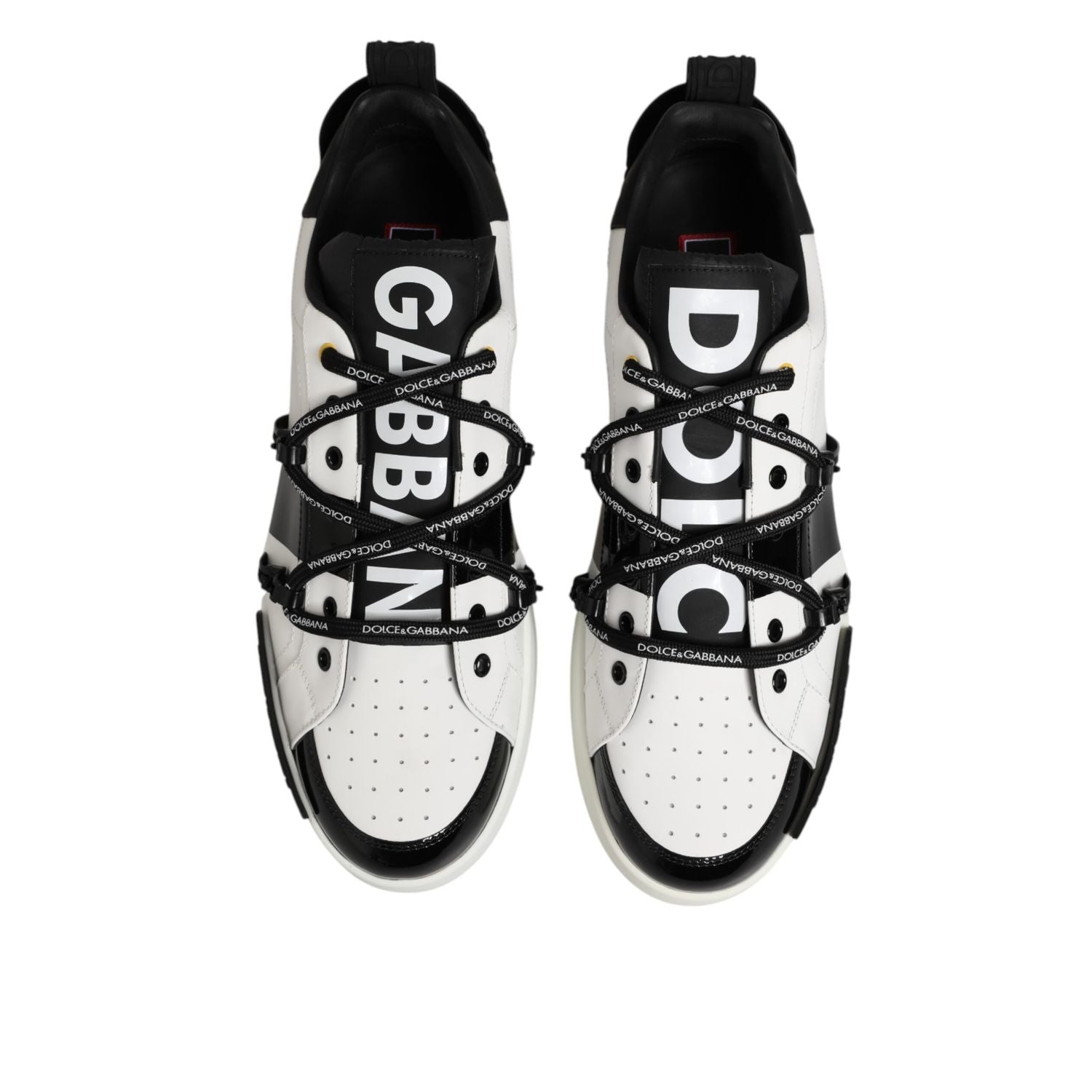 Dolce & Gabbana White Leather Logo Portofino Sneakers Shoes