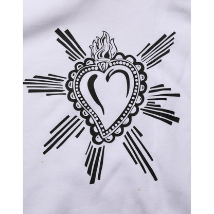 Dolce & Gabbana White Sacred Heart Hooded Sweatshirt Sweater