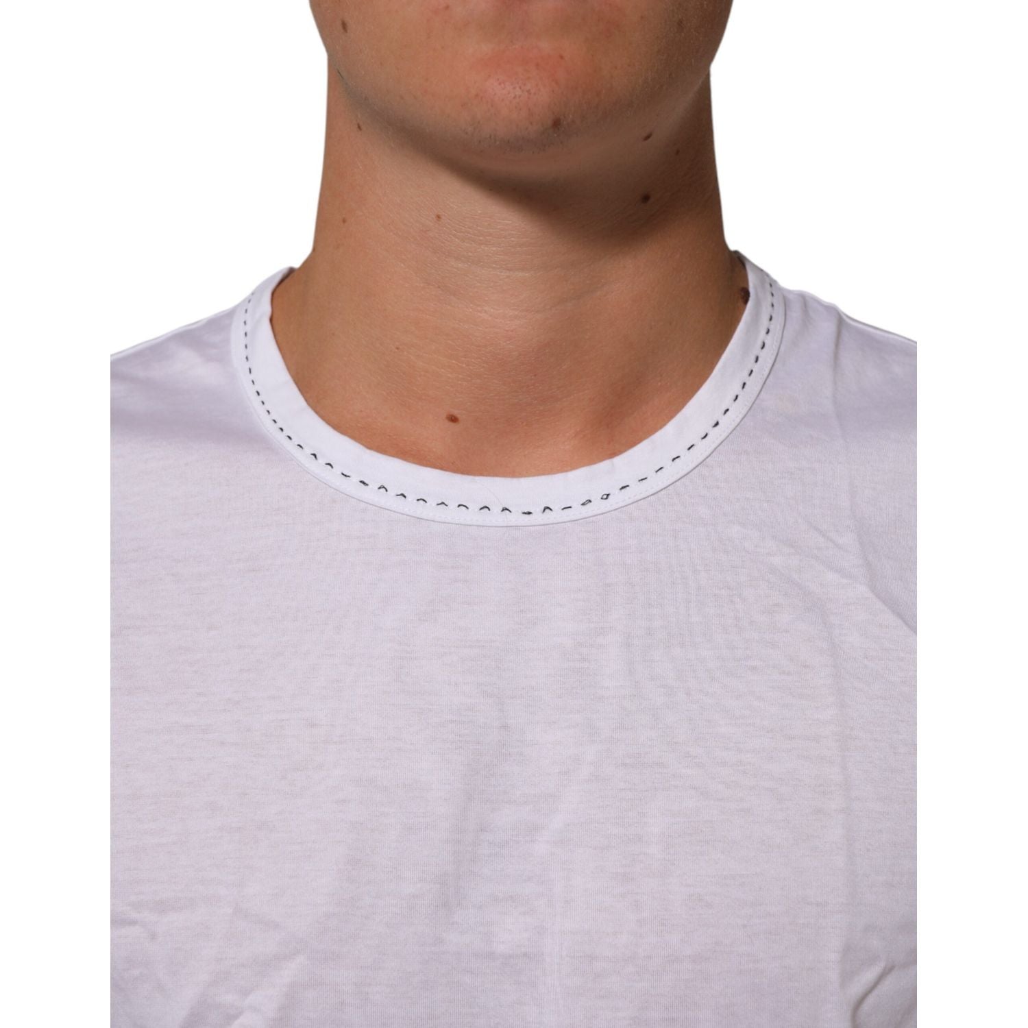 Dolce & Gabbana White Cotton Crew Neck Underwear Tee T-shirt