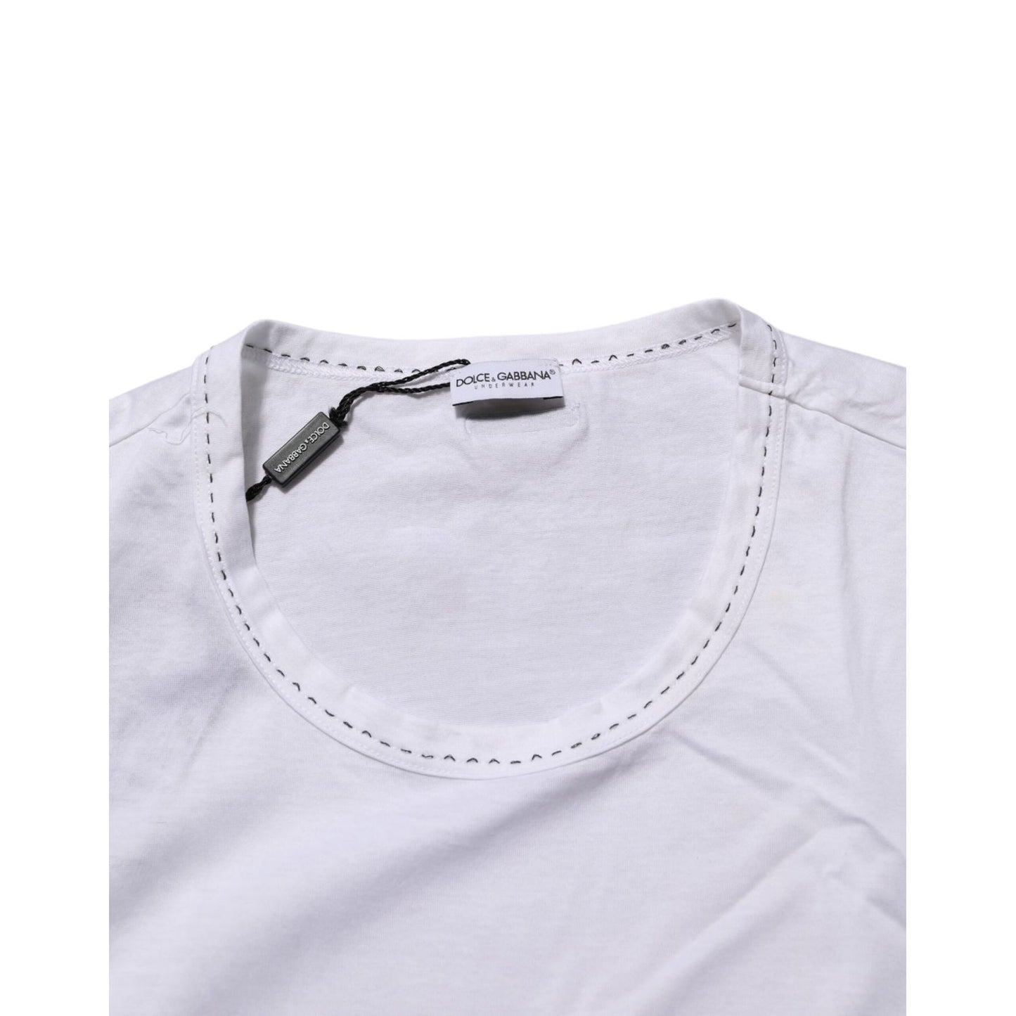 Dolce & Gabbana White Cotton Crew Neck Underwear Tee T-shirt