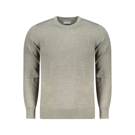North Sails Gray Nylon Sweater with long sleeves, crew neck, and embroidered logo.