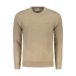 North Sails Brown Nylon Sweater with long sleeves, crew neck, and logo embroidery; stylish and comfortable for casual wear.