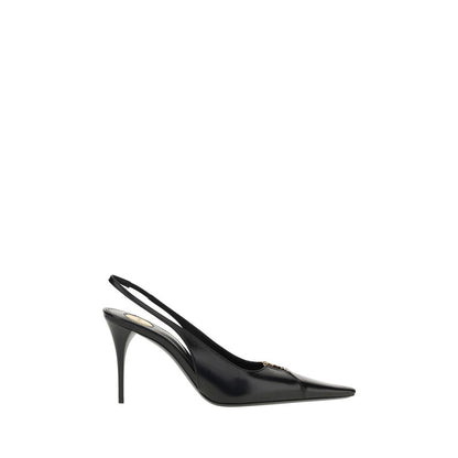 Saint Laurent Black Calf Leather Bos Taurus High Heel Pumps