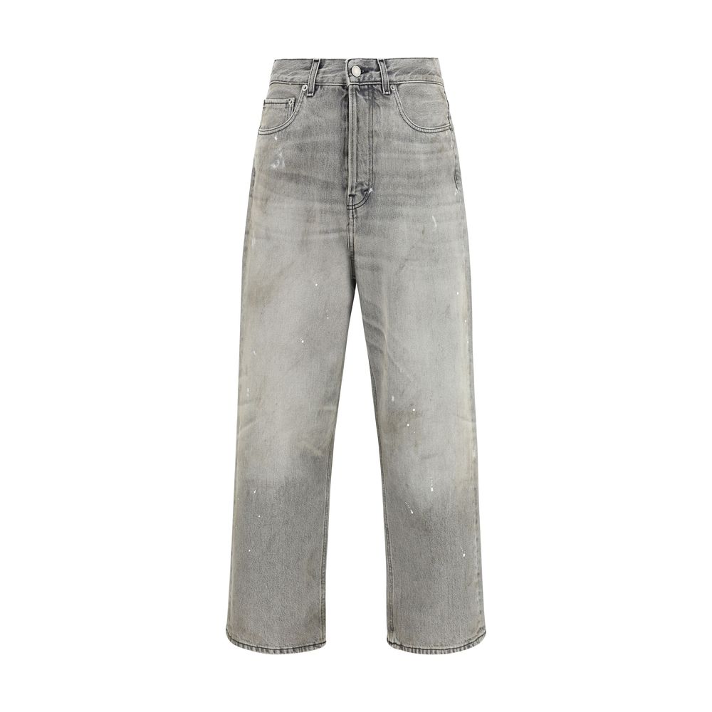 Haikure Gray Cotton Straight-Leg Jeans