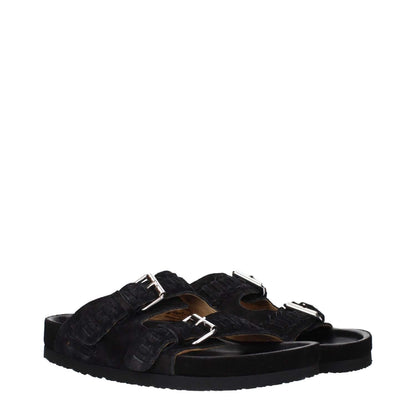 Isabel Marant Black Leather Slippers