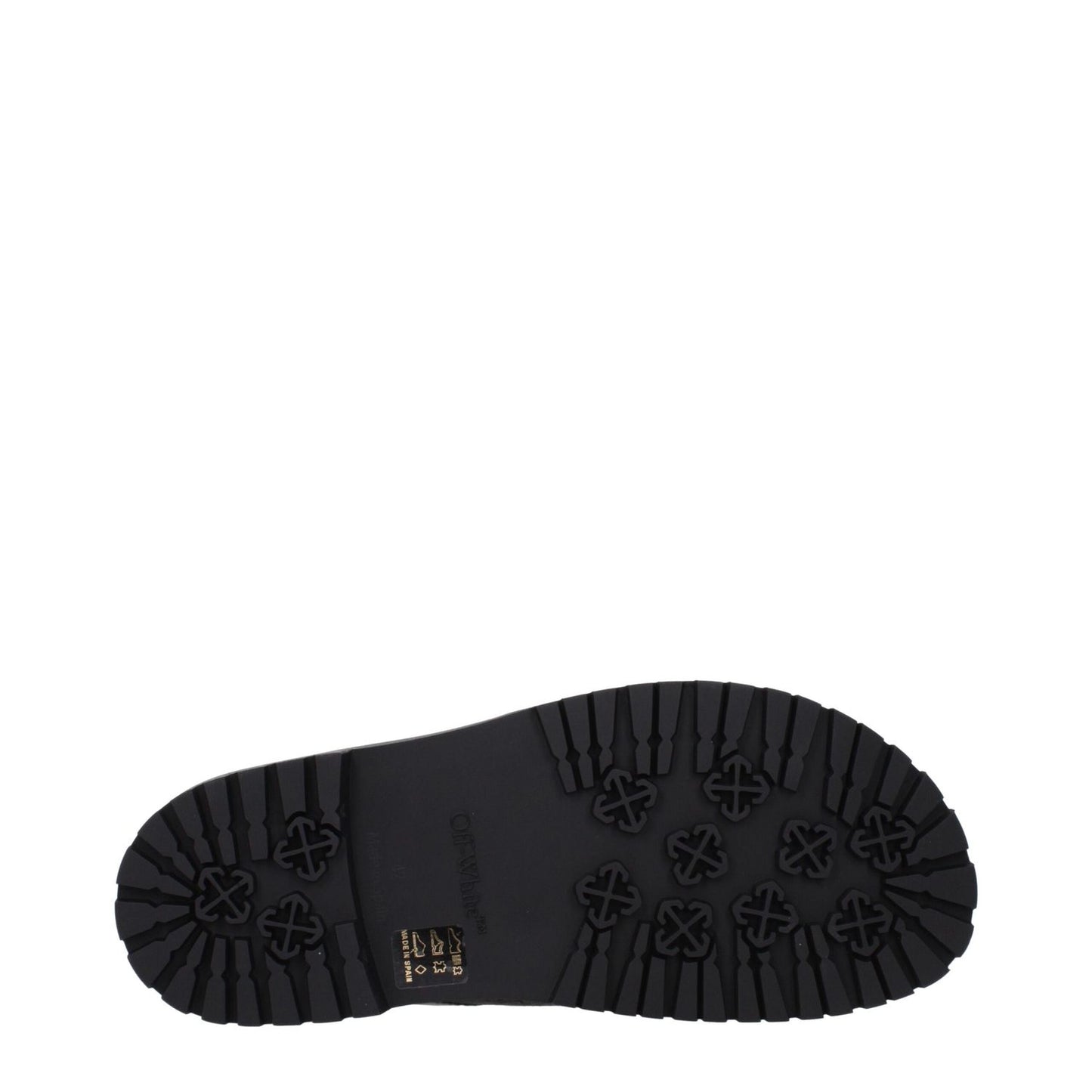 Off-White Green Fabric Flat Sandals