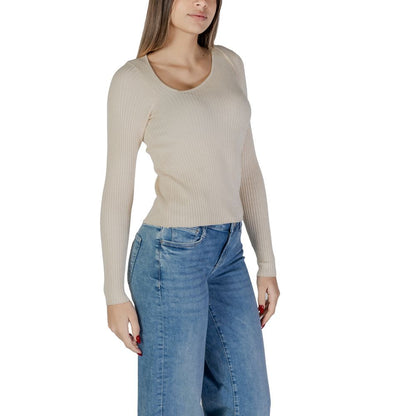 Vila Clothes Cream Viscose Sweatshirt