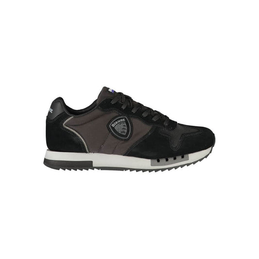 Blauer Black Leather Men Sneaker with sporty design and contrasting details.