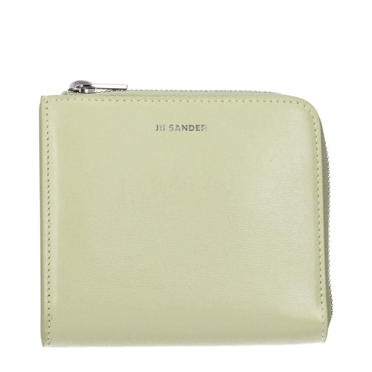 Jil Sander Green Leather Wallet