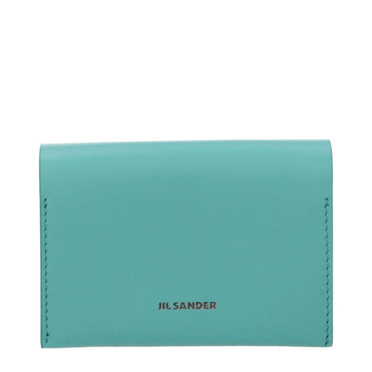 Jil Sander Green Leather Cardholder