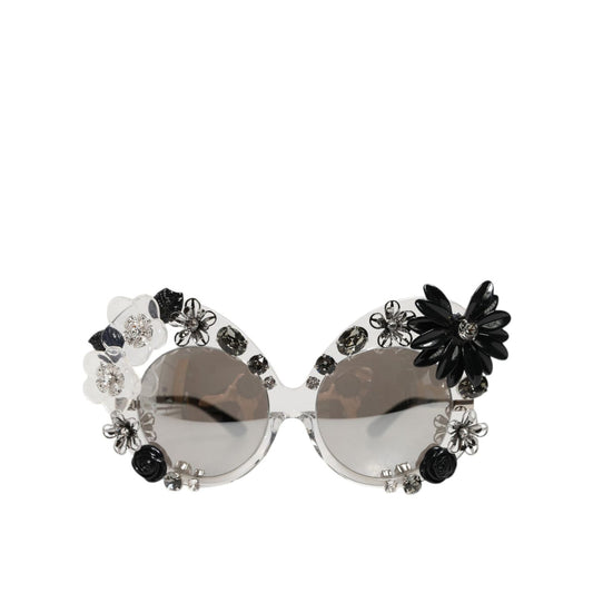 Dolce & Gabbana Transparent DG4292 Round Crystal Flowers Sunglasses