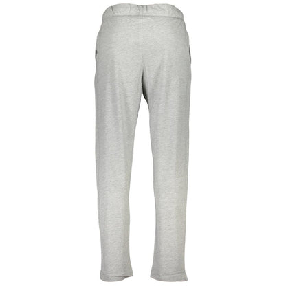 Gianmarco Venturi Gray Cotton Pant with elastic waist, laces, two pockets, contrasting details, and logo embroidery.
