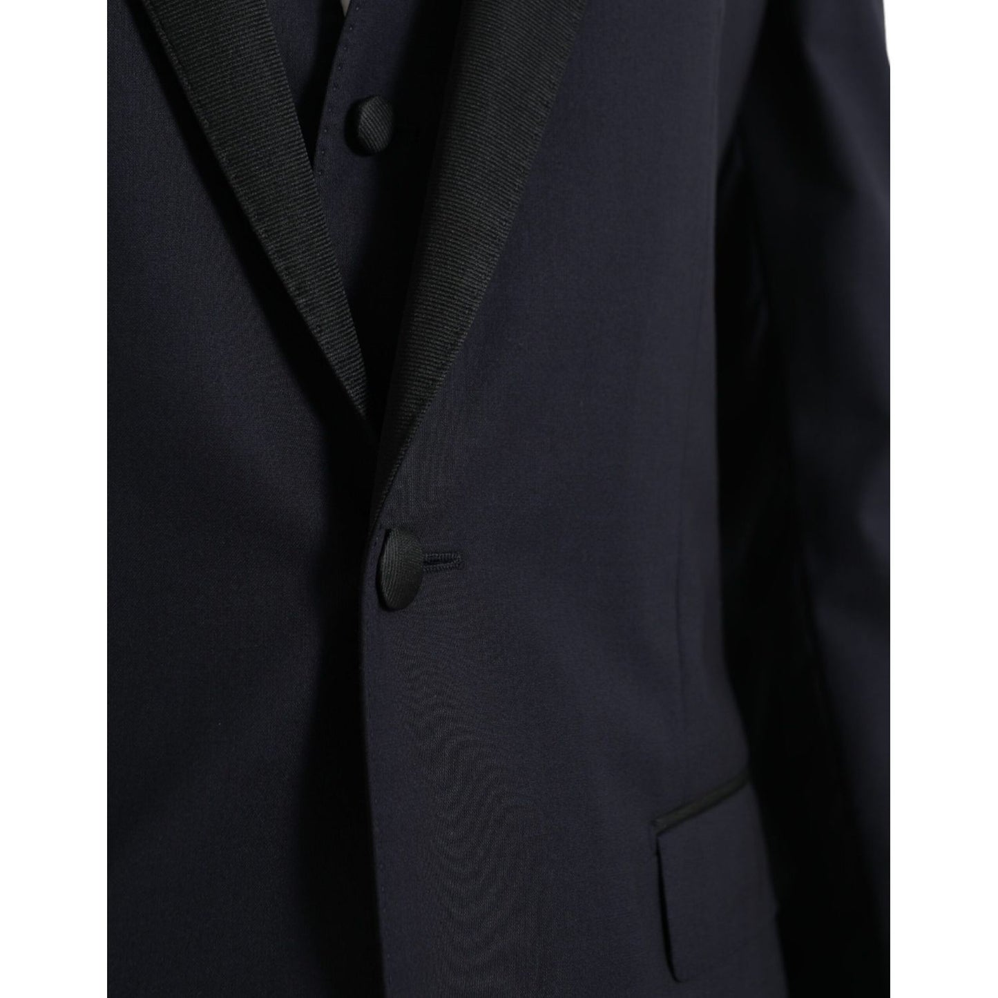 Dolce & Gabbana Blue Wool MARTINI 1 Button Men 3 Piece Suit