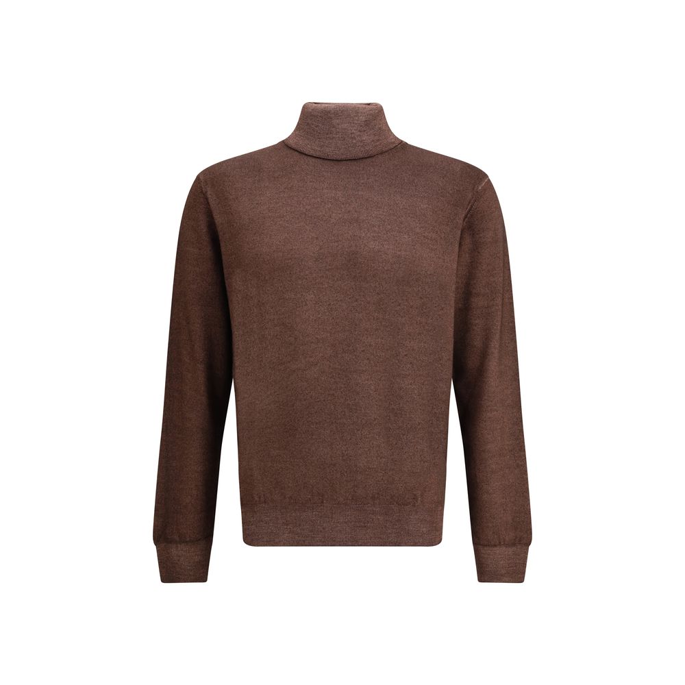 Cruciani Brown Wool Turtleneck