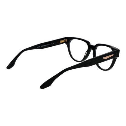 Trussardi Black Acetate Glasses (Frames) with full-rim style, black color, and demo lenses. Includes branded case. Spring hinge feature.