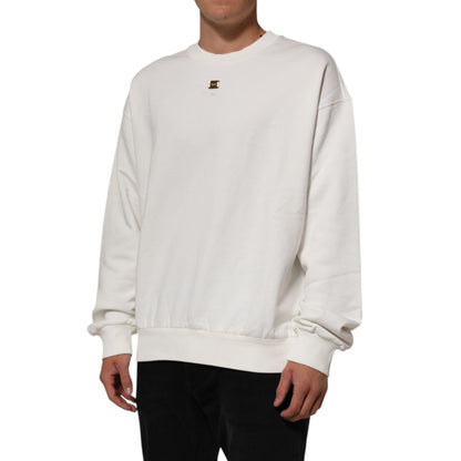 Dolce & Gabbana White DG Logo Crew Neck Sweatshirt Sweater